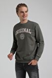 Bisiklet Yaka Haki Regular Sweatshirt 22FWM60132