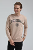 Bisiklet Yaka Bej Regular Sweatshirt 22FWM60132