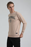 Bisiklet Yaka Bej Regular Sweatshirt 22FWM60132