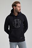 Kapüşonlu Lacivert Slim Fit Sweatshirt 22FWM64037