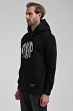 Kapüşonlu Siyah Slim Fit Sweatshirt 22FWM64037