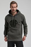 Kapüşonlu Haki Slim Fit Sweatshirt 22FWM64037