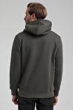 Kapüşonlu Haki Slim Fit Sweatshirt 22FWM64037