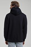 Kapüşonlu Lacivert Slim Fit Sweatshirt 22FWM64032
