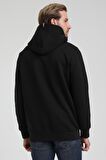 Kapüşonlu Siyah Slim Fit Sweatshirt 22FWM64032