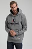 Kapüşonlu Gri Slim Fit Sweatshirt 22FWM64032
