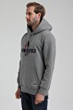 Kapüşonlu Gri Slim Fit Sweatshirt 22FWM64032