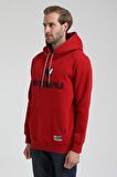 Kapüşonlu Kırmızı Slim Fit Sweatshirt 22FWM64032