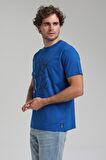 New World Polo Bisiklet Yaka Saks Regular Custom Tişört 23SSM20285