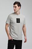Bisiklet Yaka Gri Boyalı Slim Fit Tişört 23SSM20288