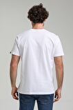 Bisiklet Yaka Beyaz Slim Fit Tişört 23SSM20303