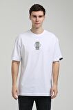 New World Polo Bisiklet Yaka Beyaz Oversize Tişört 23SSM20331