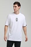 New World Polo Bisiklet Yaka Beyaz Oversize Tişört 23SSM20331