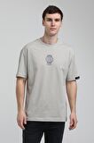 Bisiklet Yaka Gri Boyalı Oversize Tişört 23SSM20331