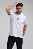Bisiklet Yaka Beyaz Slim Fit Tişört 23SSM20335