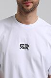 Bisiklet Yaka Beyaz Slim Fit Tişört 23SSM20335