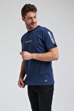 Bisiklet Yaka İndigo Slim Fit Tişört 23SSM20317
