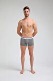Basic 3'lü Boxer Lacivert-Beyaz-Gri Slim Fit Boxer Set 23SSM1003