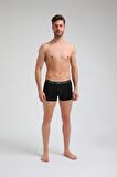 Basic 3'lü Boxer Siyah Slim Fit Boxer Set 23SSM1001