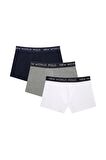 Basic 3'lü Boxer Lacivert-Beyaz-Gri Slim Fit Boxer Set 23SSM1001