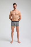 Basic 3'lü Boxer Lacivert-Beyaz-Gri Slim Fit Boxer Set 23SSM1001
