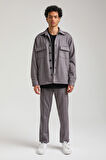 Süet Üst Gri Slim Fit Takım 23Fwm64027