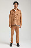 Süet Üst Bej Slim Fit Takım 23Fwm64027