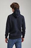 Kapüşonlu Lacivert Slim Fit Hoodie 23FWM64058