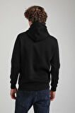 Kapüşonlu Siyah Slim Fit Hoodie 23FWM64058