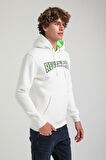 Kapüşonlu Ekru Slim Fit Hoodie 23FWM64058