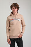 Kapüşonlu Bej Slim Fit Hoodie 23FWM64058