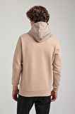 Kapüşonlu Bej Slim Fit Hoodie 23FWM64059