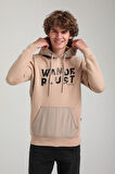 Kapüşonlu Bej Slim Fit Hoodie 23FWM64059