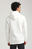 Kapüşonlu Ekru Slim Fit Hoodie 23FWM64062