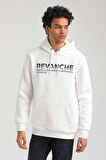 Kapüşonlu Ekru Slim Fit Hoodie 23FWM64062