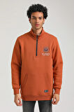 Kiremit Slim Fit Half-Zip Sweatshirt 23FWM64064