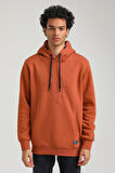 Kapüşonlu Kiremit Slim Fit Hoodie 23FWM64041
