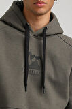 Kapüşonlu Haki Slim Fit Hoodie 23FWM64042