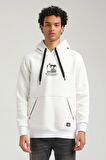 Kapüşonlu Ekru Slim Fit Hoodie 23FWM64042