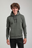 Kapüşonlu Haki Slim Fit Hoodie 23FWM64044