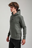 Kapüşonlu Haki Slim Fit Hoodie 23FWM64044