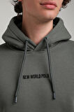 Kapüşonlu Haki Slim Fit Hoodie 23FWM64044