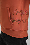 Kapüşonlu Kiremit Slim Fit Hoodie 23FWM64044