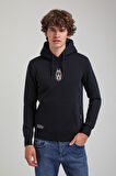 Kapüşonlu Lacivert Slim Fit Hoodie 23FWM64046