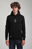 Kapüşonlu Siyah Slim Fit Hoodie 23FWM64046