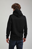 Kapüşonlu Siyah Slim Fit Hoodie 23FWM64049