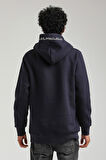 Kapüşonlu Lacivert Slim Fit Hoodie 23FWM64051