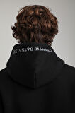 Kapüşonlu Siyah Slim Fit Hoodie 23FWM64051