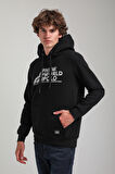 Kapüşonlu Siyah Slim Fit Hoodie 23FWM64051