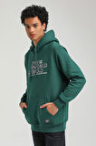 Kapüşonlu Yeşil Slim Fit Hoodie 23FWM64051